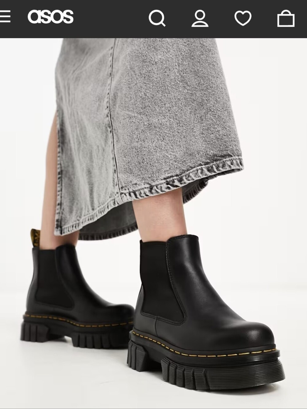 Dr Martens Audrick Chelsea Boots Black Leather Chunky Platform Pull On